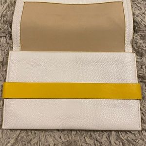 COACH White & Yellow Leather Clutch. NWOT